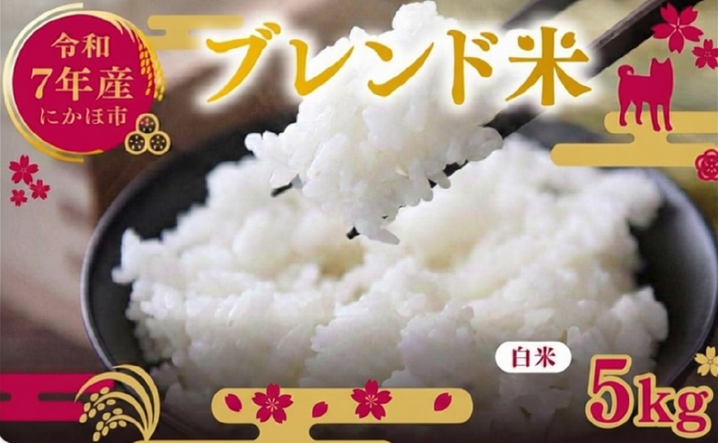 令和7年度産 ブレンド米 白米 5kg 精米 米 コメ お米 生活応援米 おこめ ご飯 ごはん 秋田県産 秋田 にかほ