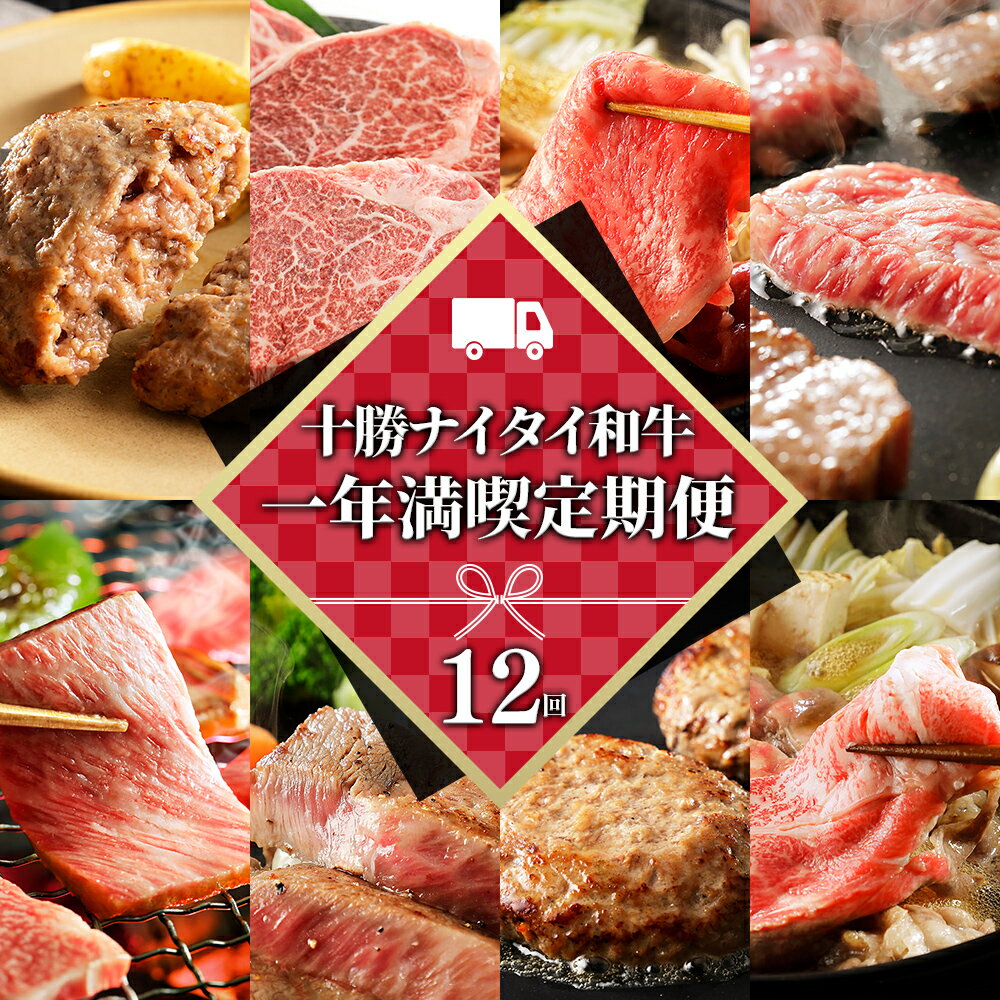 【ふるさと納税】十勝ナイタイ和牛 一年満喫 定期便 12回 12ヵ月定期便 29（ニク）万円 国産 北海道 牛 肉 牛肉 和牛 5・4等級 黒毛和牛 オレイン酸含有率55%以上 焼肉　すき焼き ステーキ ハンバーグ サーロイン ヒレ フィレ 肩ロース 冷凍 レビューキャンペーン対象品