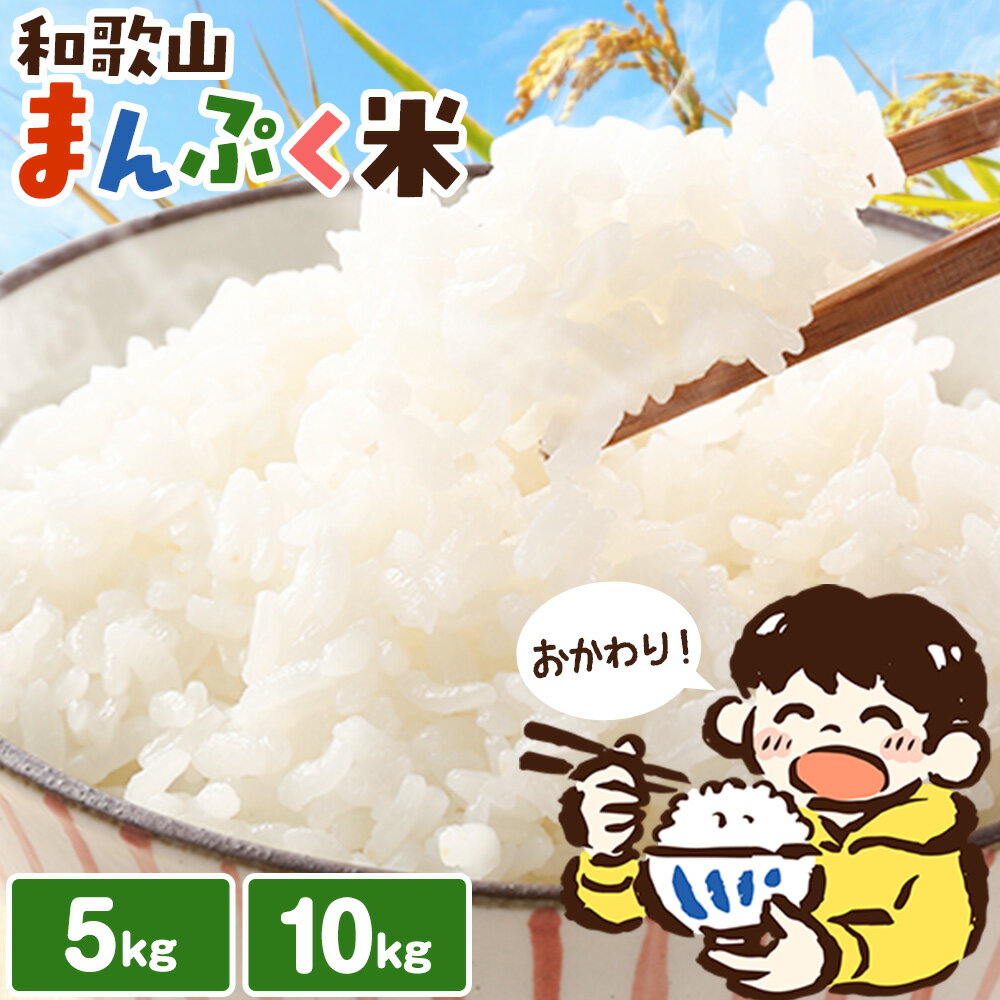 【ふるさと納税】米 こめ 和歌山まんぷく米 約5kg 10kg 《30日以内に出荷予定(土日祝除く)》 和歌山県 岩出市 送料無料 お米 コメ 白米 精米 国産米 ごはん お弁当 農家 未検査米 和歌山 産地直送 ブレンド米