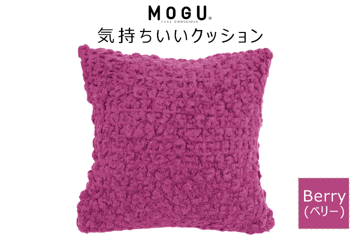 MOGU 気持ちいいクッション Berry（ベリー） モグ パウダービーズ ビーズクッション モコモコ ムニュムニュ カバー 無撚糸ピアノラ タオル素材 クッション ビーズ モグ 柔らかい おしゃれ おすすめ プレゼント ギフト 人気 もちもち