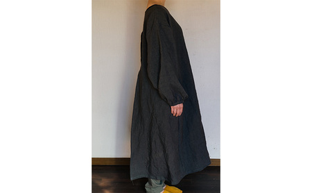 wappougi 麻ワンピース　割烹着　チャコールグレー（サイズ：フリー） ファッション 服 男性 メンズ 女性 レディース 