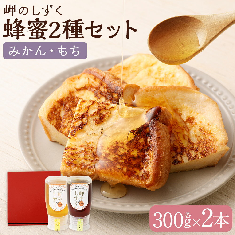 【ふるさと納税】「岬のしずく」佐田岬半島産 純粋蜂蜜 （みかん・もち）各約300g 2本セット 合計約600g 16000円 1万6000円 はちみつ ハチミツ 蜜 国産 常温 詰合せ 詰め合わせ セット 愛媛県 送料無料 (325) 【えひめの町（超）推し！（伊方町）】