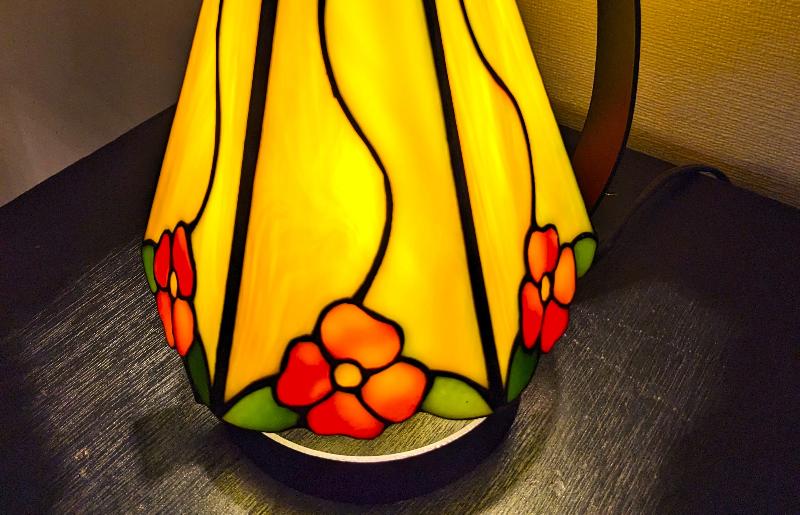 ステンドグラス・ミニ吊りランプ（黄） 099H2383-1