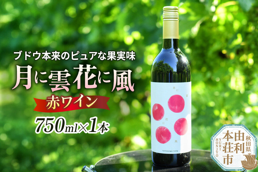 赤ワイン「月雲 花に風」（スティルワイン赤）750ml×1本 [赤ワイン ワイン 酒 お酒 アルコール 飲料 国産 日本産 秋田 TOYOSHIMA FARM]