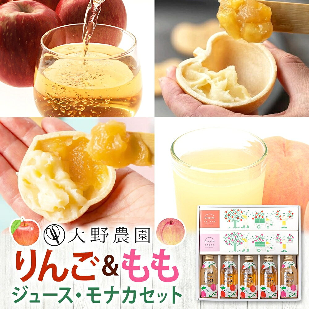 【ふるさと納税】りんご もも 菓子・ジュースセットB リンゴ 桃 ジュース もなか 最中 産地直送 ギフト 送料無料 大野農園 福島県 石川町【19023】
