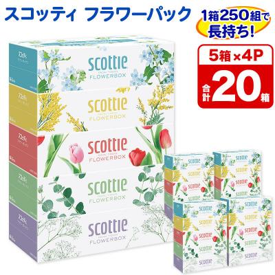 ふるさと納税 秋田市 ティッシュ フラワーボックス 250組 5箱×4 秋田市オリジナル|15_nsc-070401