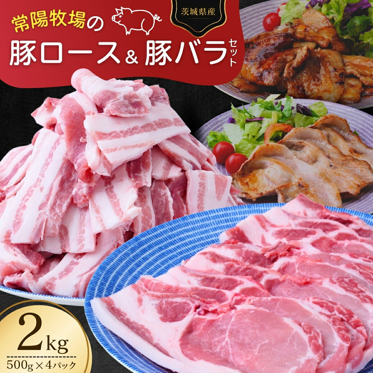 【ふるさと納税】こだわりの茨城県産 豚ロースと豚バラ肉のセット 焼肉用 2kg | 国産 バラ バラ肉 ロース ロース肉 豚ロース 豚 豚肉 焼肉 バーベキュー しゃぶしゃぶ 肉 にく 肉類 ポーク こだわり やわらか お米育ち 安心 安全 人気 豚丼 照り焼き 茨城県 龍ケ崎市