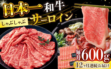 【全12回定期便】【厳選部位】【A4～A5】長崎和牛サーロインしゃぶしゃぶすき焼き用　600g（300g×2p）【株式会社 MEAT PLUS】 [DBS104] [DBS104]