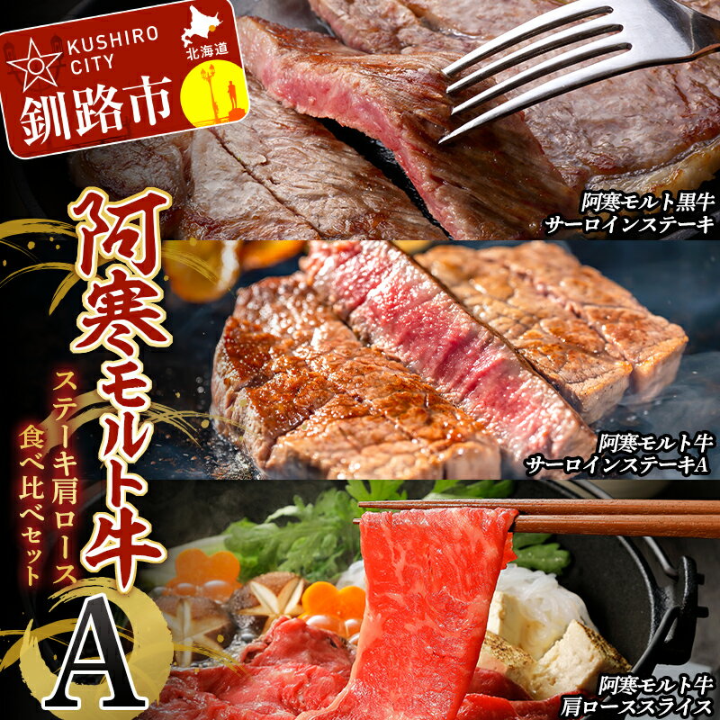 【ふるさと納税】阿寒モルト牛ステーキ肩ロースセットA 牛肉 ステーキ サーロイン すき焼き 釧路 肉