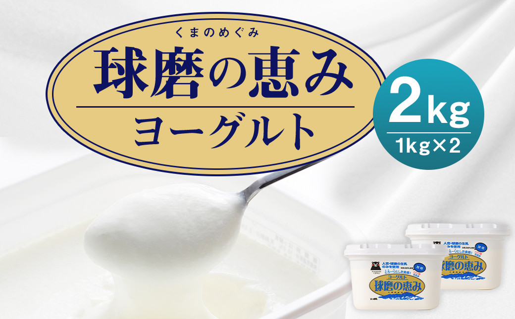 球磨の恵みヨーグルト 加糖 1kg×2パック  合計2kg 