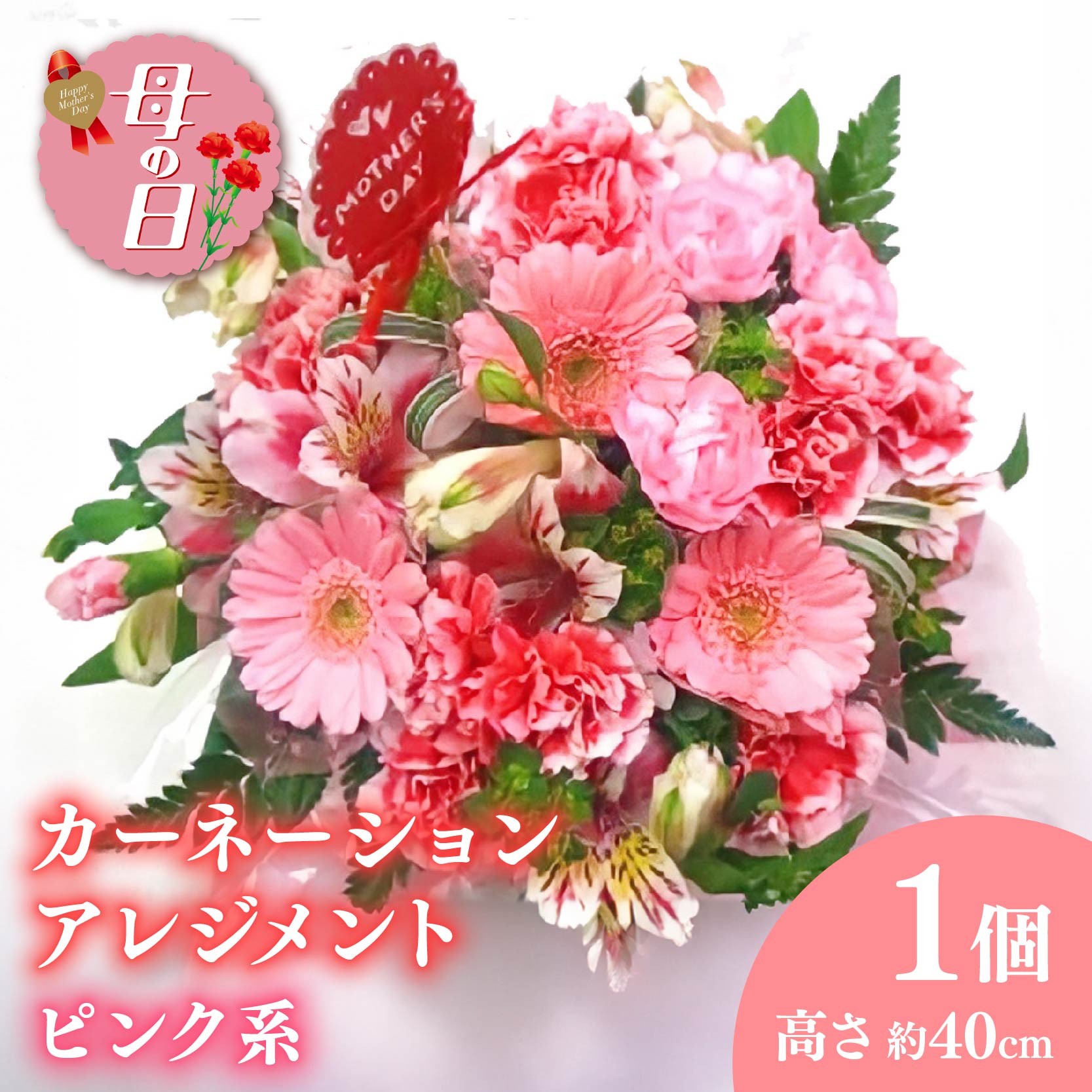 
            【先行予約】 母の日に！ 生花 カーネーション アレンジメント ピンク 花 贈り物 お祝い 植物 季節 フラワー ギフト 母の日  2026年5月から順次発送 オンライン決済限定 静岡県 藤枝市
          