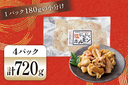豚肉 ホルモン 塩にんにくホルモン 180g 4p 計720g