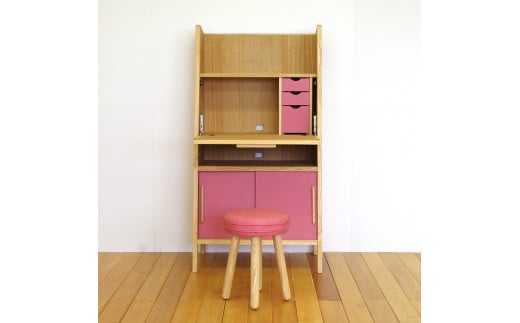 〈大雪木工〉macaron（マカロン） 70ライティングデスクROSE◆高島屋選定品◆【99000101】