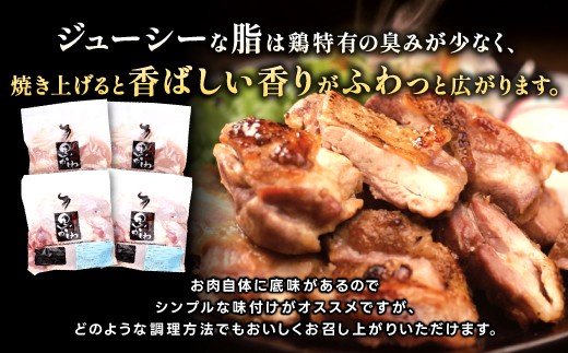ジューシーな脂は鶏特有の臭みが少なく、焼き上げると香ばしい香りがふわっと広がります。