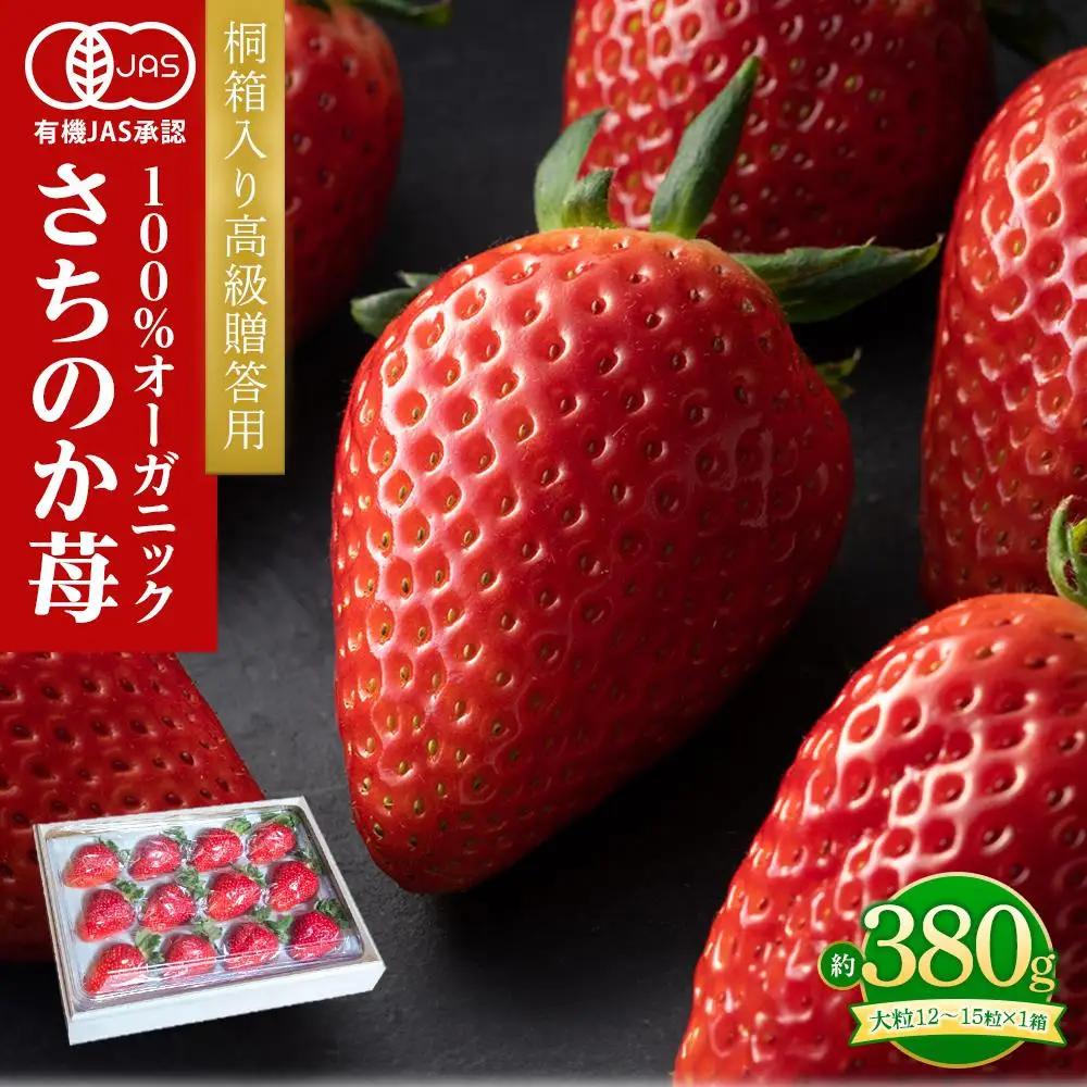 桐箱入り高級贈答用 とくしまオーガニックいちご・大粒(12~15粒 約380g)１箱【2026年12月下旬から順次発送】