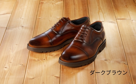 【匠の靴】超軽量 幅広6E本革ビジネスシューズTT-23G(サイズ：28.5cm、カラー：ダークブラウン)