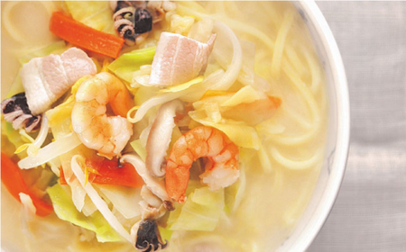 【具材付き】長崎ちゃんぽん4食・角煮まんじゅう4個　詰合せ＜みろく屋＞ [QBP044] [QBP044]