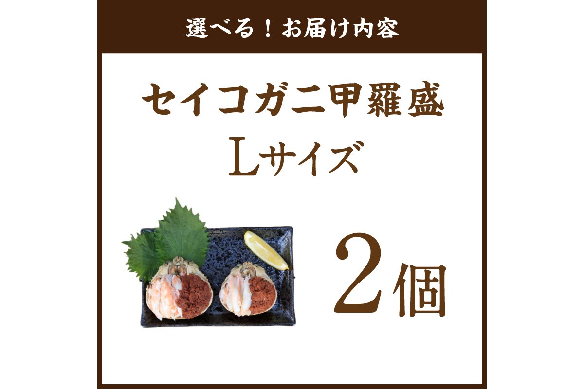 セイコガニ甲羅盛Lサイズ 2個セット 蟹 ふるさと納税 カニ ふるさと納税 かに ふるさと納税 海鮮 ふるさと納税 松葉ガニ ふるさと納税 セコガニ