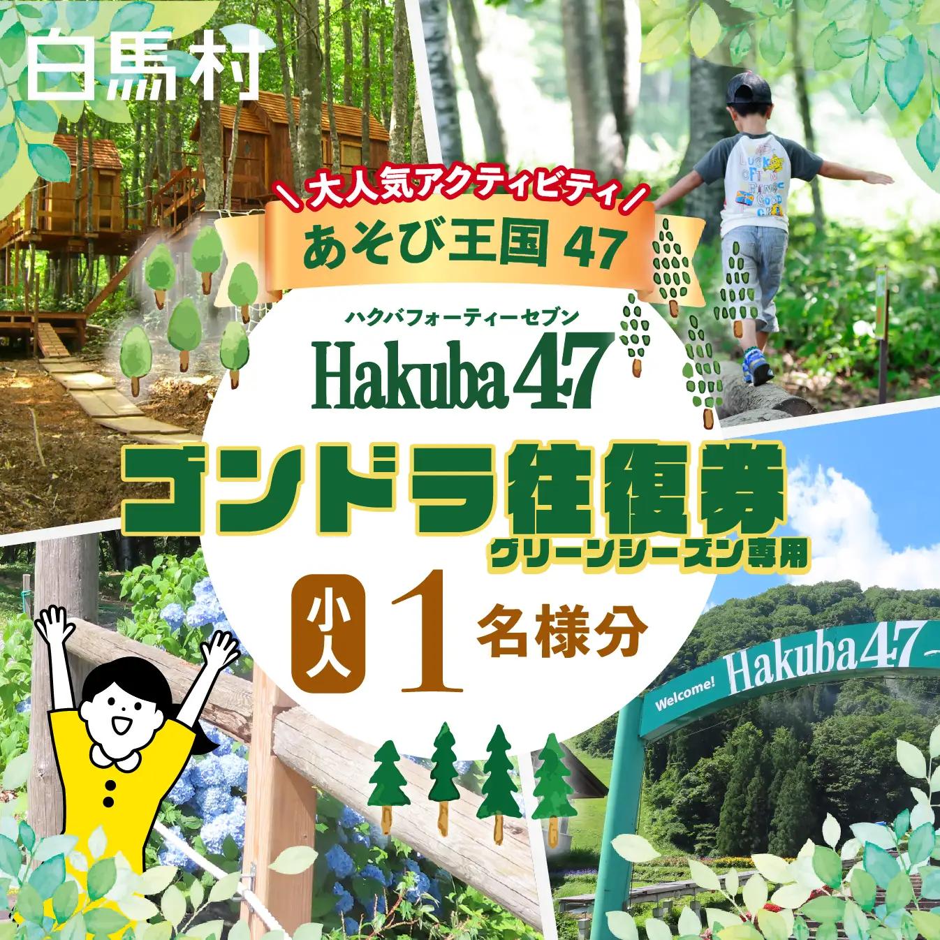 【体験チケット】Hakuba47 ゴンドラ往復乗車券 小人1名様 / 長野県白馬村