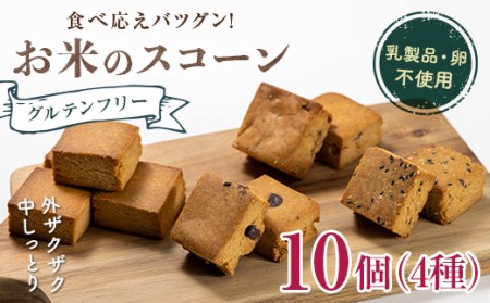 グルテンフリー お米のスコーン 10個セット 低糖質 糖質オフ ヘルシー 米粉 お菓子 洋菓子 おやつ デザート スイーツ F21T-135