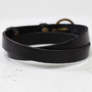 存在感抜群【イタリアンレースブレスレット】2重巻きハンドメイドアクセサリー レザーカラー：黒 WL006 黒 ブレスレット