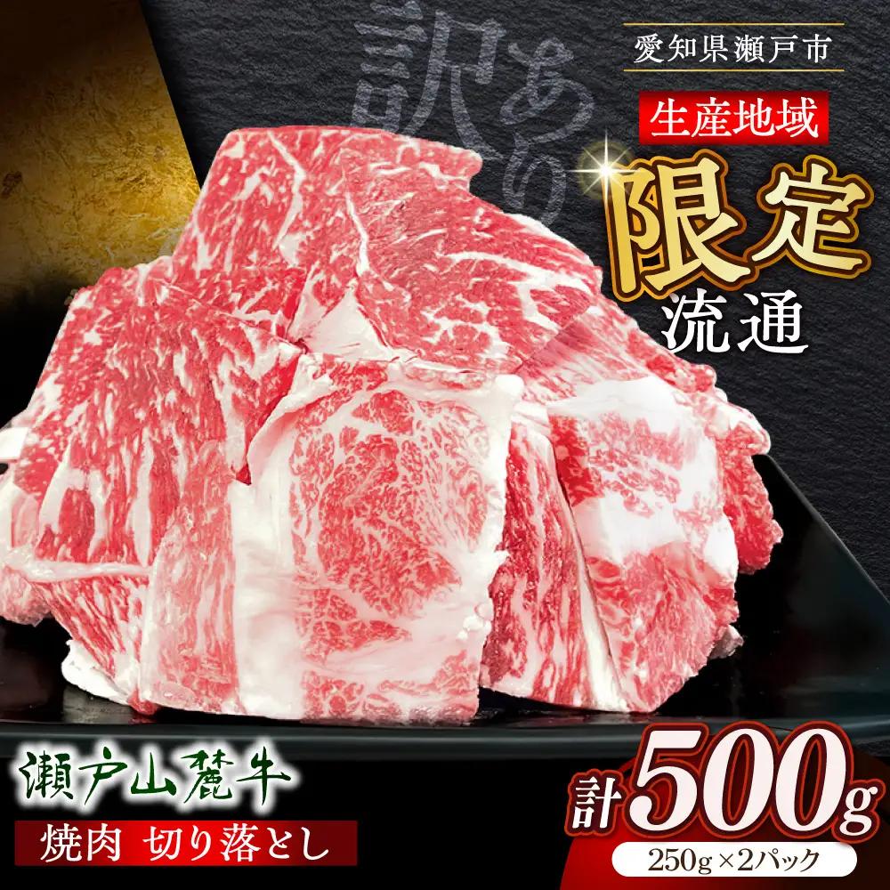 【訳あり】瀬戸山麓牛焼肉用切り落とし500g（250g×2P）/ 牛肉 お肉 国産 冷凍  [BBBQ047]