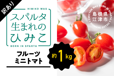 【先行予約】【2024年10月発送】 【訳あり】スパルタ生まれのひみこ（フルーツミニトマト）約1kg【配送不可：離島】