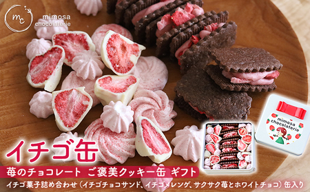 イチゴ缶 苺のチョコレート ご褒美クッキー ギフト セット いちごクッキー いちごチョコ メレンゲクッキー 苺 クッキー チョコ クッキー缶 可愛い お菓子 おやつ 焼菓子 焼き菓子 静岡県 浜松市