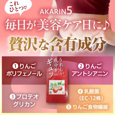 ふるさと納税 五所川原市 AKARIN5プロテオグリカンサプリメント 45粒 15日分 りんご サプリ プロテオグリカン |  | 02