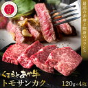 【ふるさと納税】【GI認証】くまもとあか牛トモサンカク 120g×4枚 牛肉 あか牛 ステーキ 送料無料