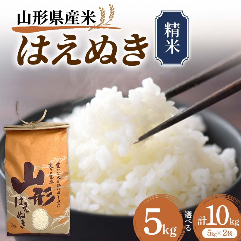 【ふるさと納税】 《先行予約》 令和7年産 山形県産米 はえぬき 《容量が選べる 5kg／10kg（5kg×2）》 精米 米 お米 おこめ 山形県 新庄市 F3S-2504var