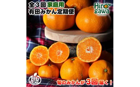 家庭用 有田 みかん 定期便 【1kg×3回】 / 温州みかん 有田みかん 甘い 訳あり 和歌山 有田 1kg ※北海道・沖縄・離島への配送不可 【ikd050-mikc-1-3】