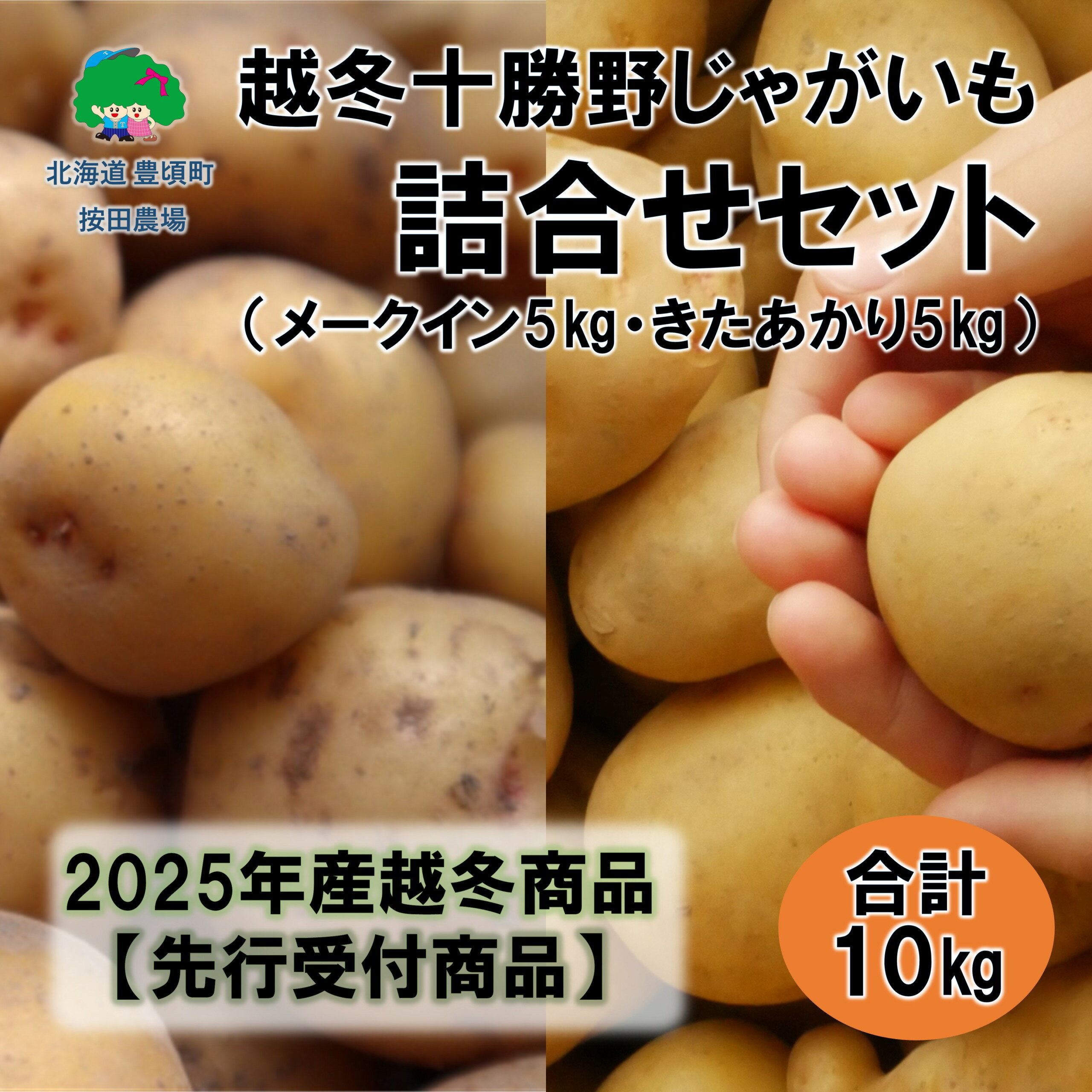 【ふるさと納税】越冬十勝野じゃがいも詰合せセット10kg（きたあかり・メークイン）【2026年春出荷】（先行受付）［按田農場］"北海道 十勝 豊頃町" 先行予約 予約 特産 農家直送 数量限定 送料無料