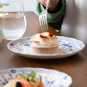 ≪NARUMI≫【ミラノ】19ｃｍケーキ皿５枚セット* 三重 志摩 伊勢志摩 食器 皿 ケーキ皿 セット プレート ケーキ デザート スイーツ 白 青 ホワイト ブルー NARUMI 三重ナルミ ナル