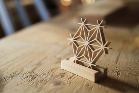 -大工が創る組子細工-麻の葉コースター 2個セット コース券 コース券