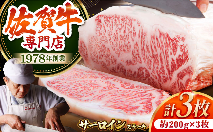 佐賀牛 サーロイン ステーキ 600g（約200g×3枚）【肉の三栄】 [HAA005]