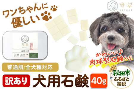 【訳あり】ルベール の 犬用石鹸 【普通肌】 40g 肉球型石鹸入り クロネコゆうパケット