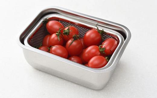 お料理はかどる角バット・角ザルセット 1/4サイズ【 キッチン用品 調理器具 キッチングッズ ステンレスバット ステンレスざる 燕三条製 】 FC010277