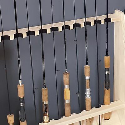 ふるさと納税 横手市 WOOD WORKS ロッドスタンド10本掛け　本体カラー:ナチュラル/フェルトカラー:ブラック |  | 02