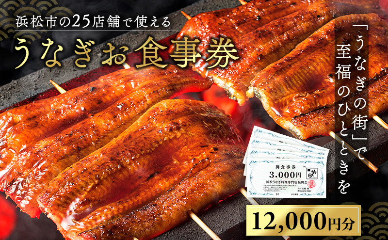 
            お食事券 うなぎ 浜松市25店舗で使える 12000円 食事券 補助券 チケット レストラン 料理屋 鰻 ウナギ 丑の日  土用の丑の日 静岡 静岡県 浜松市 [№5786-3888]
          