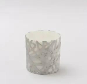 アロマ和ろうそく灯之香中サイズ(銀・森林)【伝統工芸品 越前和紙 灯り 香り 癒し カモミール 森林】[B-032005]