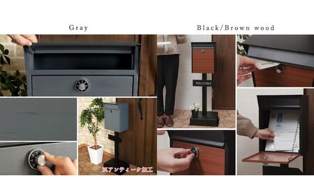 スタンドポスト Lon ロン 置き型 スタンド ポスト 郵便受け 郵便ポスト メールボックス ダイヤル錠 大容量 A4 家庭用 玄関 一軒家 DIY おしゃれ エクステリア インテリア 家具 雑貨 兵