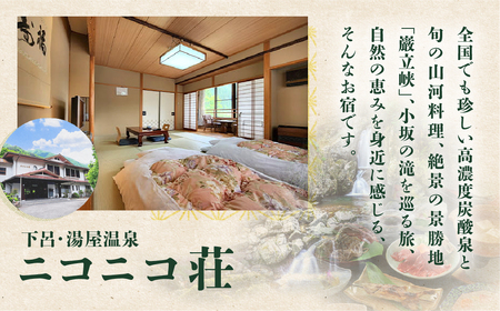 湯屋温泉【ニコニコ荘】宿泊補助券（3,000円分）【a027-1】