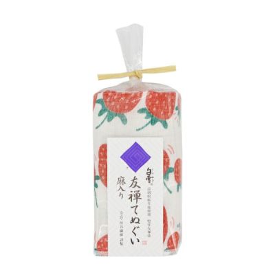 【ふるさと納税】 東大寺の薬湯と白雪友禅てぬぐいセット（いちご） ふきん 布巾 台拭き キッチンクロス 友禅染め 蚊帳生地 吸湿 保湿 ふんわり ハンカチ タオル てぬぐい 食器拭き 株式会社白雪 なら 奈良県 奈良市 5-074