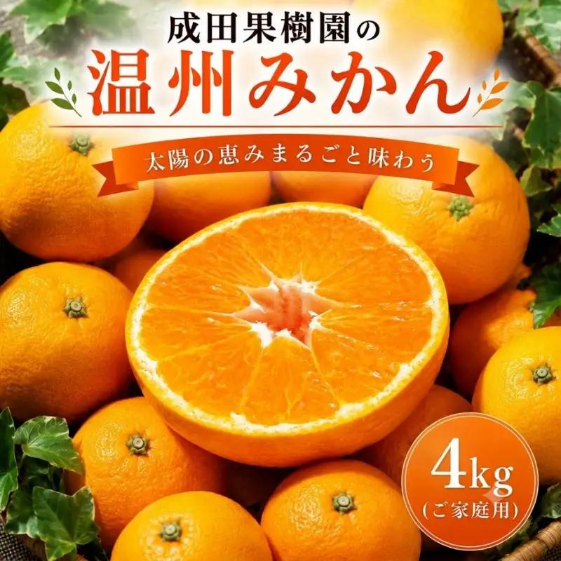 成田果樹園の温州みかん 4kg（ご家庭用）［1830］