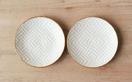 【波佐見焼】SHINOGI 5寸皿 2点セット 生成【studio wani】[MB63]