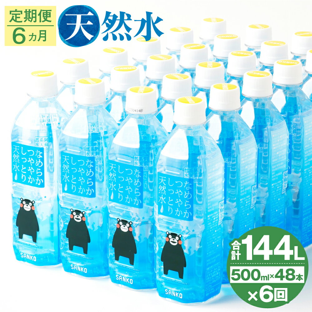 【ふるさと納税】【6ヶ月定期便】なめらかつややかしっとり天然水 500ml 合計288本 24本×2ケース×6ヶ月 《お申し込みの翌月から出荷》天然水 軟水 鉱水 シリカ水 飲料水 ミネラルウォーター ドリンク ペットボトル 熊本県 菊池市 定期便 6ヶ月お届け 6回お届け 送料無料