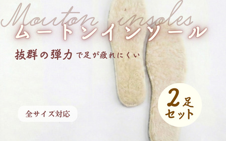 ひつじき（ムートン靴中敷）2足セット ベージュ