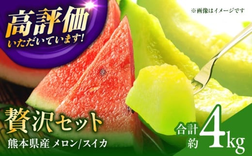 【先行予約】 肥後グリーン メロン 1玉＆小玉 すいか 1玉 スイカ フルーツ セット くだもの ブランド 鮮度 高級 種類 甘さ ジューシー 肥後 グリーン 青肉 産地直送 糖度 おすすめ 高評価 リピーター レビュー 季節物 新鮮 熊本 山鹿市【合同会社 福福堂】[ZCN004]