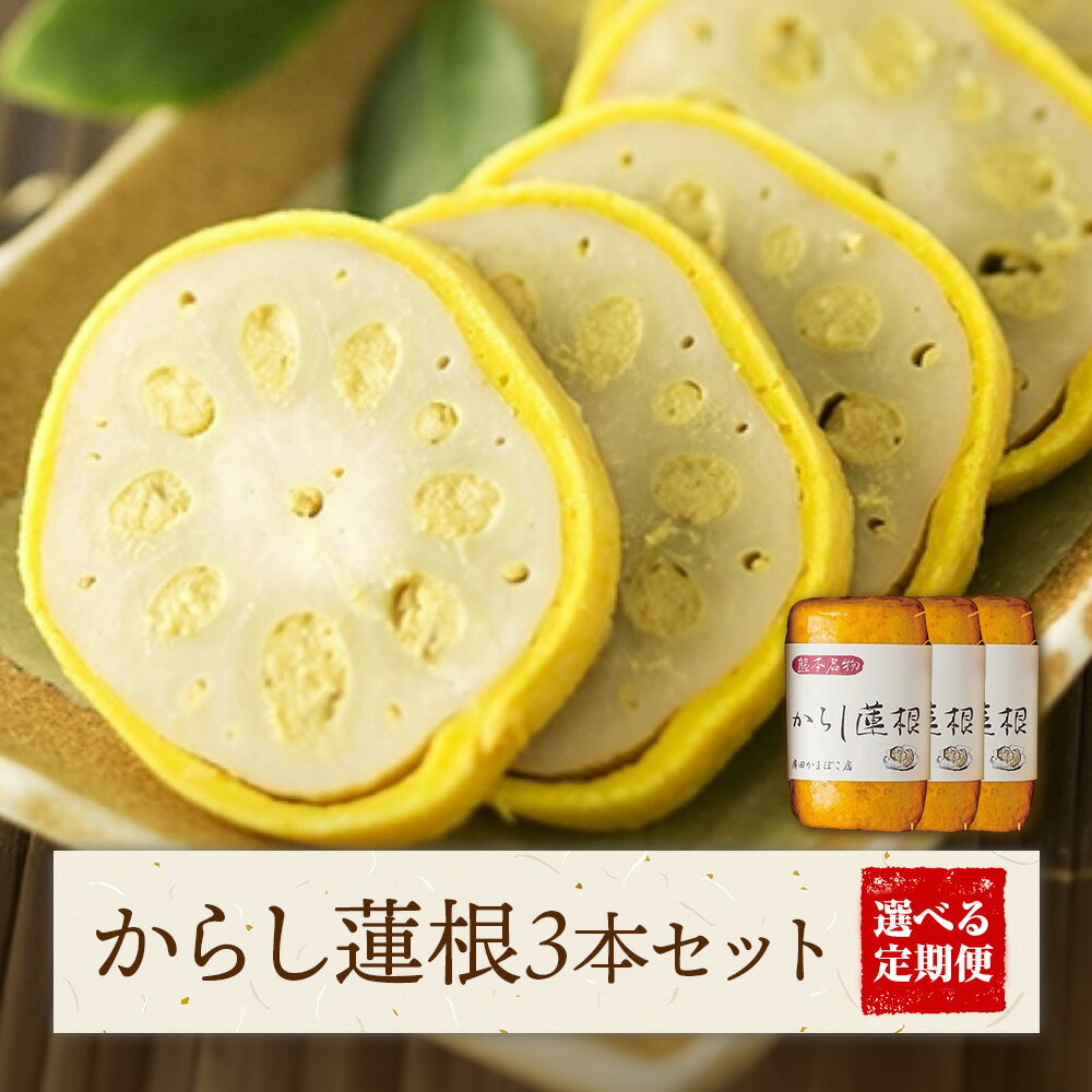 【ふるさと納税】からし蓮根 セット 約280g×3本 定期便 も選べる 辛子蓮根 カラシ 廣田蒲鉾店《出荷時期をお選びください》揚げたて レンコン 郷土料理 熊本県 菊池市 おつまみ 惣菜 冷蔵 送料無料